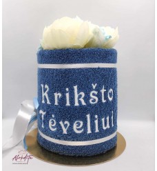 Siuvinėtas rankšluostis tortas "Krikšto Tėveliui", 08