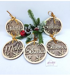 Rinkinys mediniai eglutės žaisliukai 01
