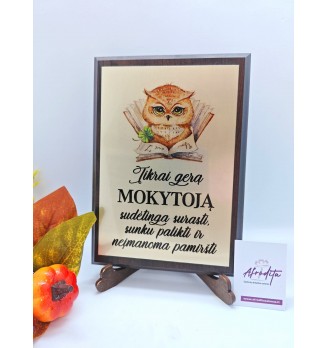 Lentelė su spauda "Pelėda" Mokytojams, 01