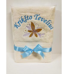 Siuvinėtas rankšluostis "Krikšto Tėveliui" 02