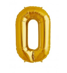 Folinis balionas skaičius "0" auksinis 00