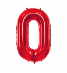 Folinis balionas skaičius "0" raudonas 00  