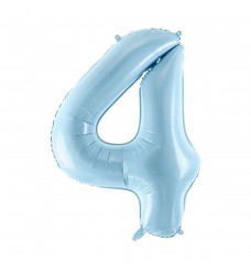Folinis balionas skaičius "4" melsvas 04