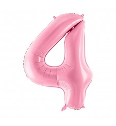 Folinis balionas skaičius "4" rožinis 04