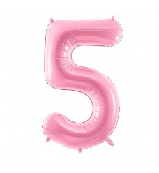 Folinis balionas skaičius "5" rožinis 05