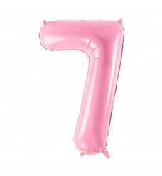 Folinis balionas skaičius "7" rožinis 07