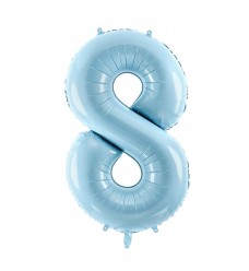 Folinis balionas skaičius "8" melsvas 08