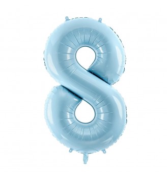 Folinis balionas skaičius "8" melsvas 08