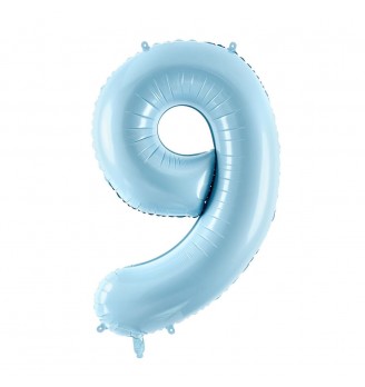 Folinis balionas skaičius "9" melsvas 09