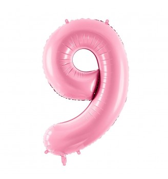 Folinis balionas skaičius "9" rožinis 09