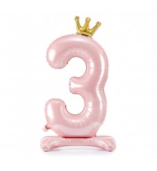 Pastatomas folinis balionas "3" 84 cm, 04