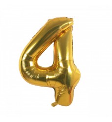 Folinis balionas skaičius "4" auksinis 04