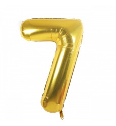 Folinis balionas skaičius "7" auksinis 07