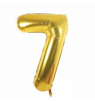 Folinis balionas skaičius "7" auksinis 07