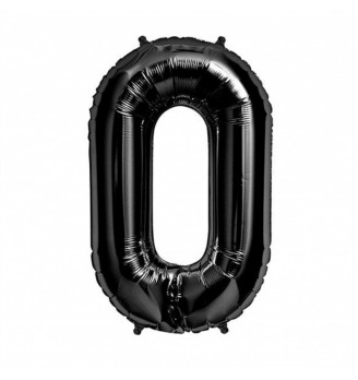 Folinis balionas skaičius "0" juodas 00  