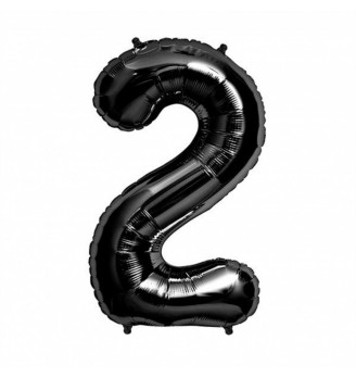 Folinis balionas skaičius "2" juodas 02
